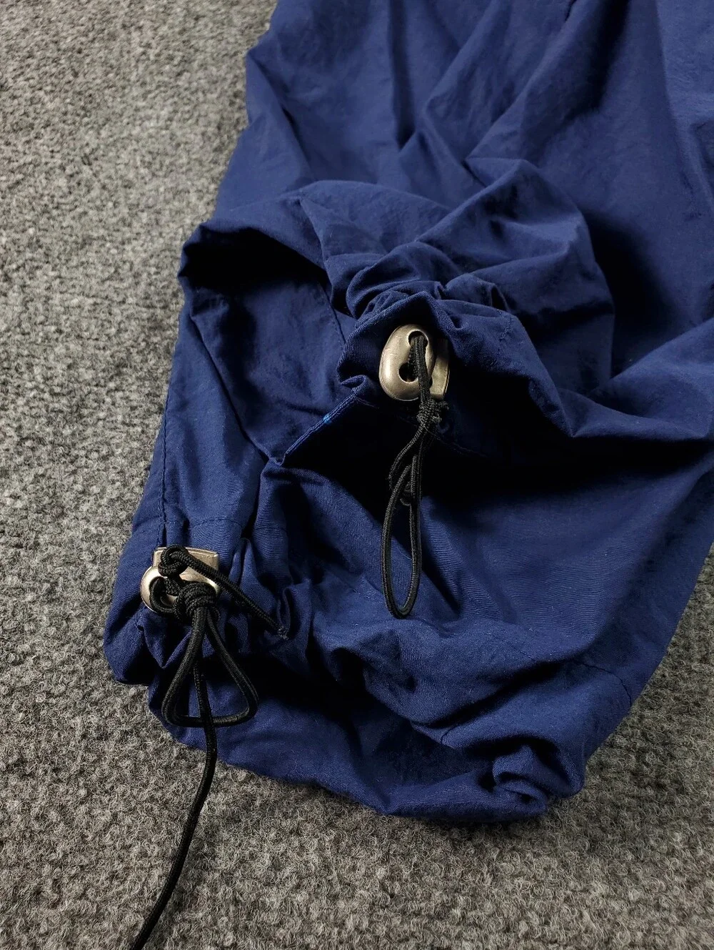 Vintage Air Jordan Nylon Joggers Large Cargo Track Pants Navy Blue Drawstring